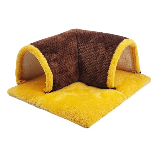 Meerschweinchen-Versteck für kleine Tiere, Tunnel für Chinilla, Ratte, Eichhörnchen, Kaffeefarben von YEJBBUC