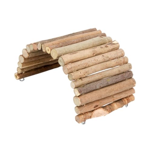 YEJBBUC Hamsterbrücke aus Holz, Kletterleiter, Reptilienversteck für Mäuse, Ratten, Schildkröten von YEJBBUC