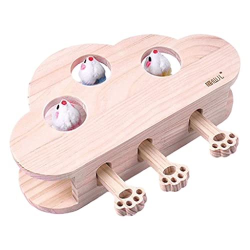 YEJBBUC Katzenjagd in Wolkenform, interaktives Spielzeug, Holz, Whack Maus, Puzzle-Spielzeug, Mäuse YEJBBUC Katzenjagd in Wolkenform, interaktives Spielzeug, Holz, Whack Maus, Puzzle-Spielzeug, Mäuse von YEJBBUC