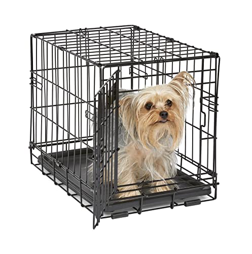 MidWest Homes for Pets iCrate Modell 1518 Hundebox, ca. 46 cm lang, mit Einzeltür, auslaufsicherer Bodenwanne, Bodenschutzfüßen, Trenneinsatz und patentierten Funktionen, schwarz von MidWest Homes for Pets