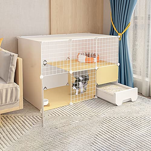 YEKIM Katzenkäfig mit Katzentoilette, Katzenkäfig, Katzenkäfige für den Innenbereich, DIY-Katzengehege für Kleintiere, abnehmbares Katzenhaus aus Metall, Kätzchenkiste, Übungsort, ideal für 1–3 Ka YEKIM Katzenkäfig mit Katzentoilette, Katzenkäfig, Katzenkäfige für den Innenbereich, DIY-Katzengehege für Kleintiere, abnehmbares Katzenhaus aus Metall, Kätzchenkiste, Übungsort, ideal für 1–3 Ka von YEKIM