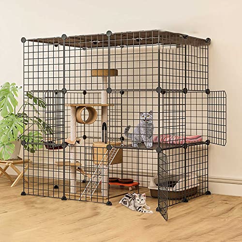 YEKIM Katzenkäfige für den Innenbereich, Katzengehege zum Selbermachen, Abnehmbarer Metalldraht-Kätzchenkäfig, Haustier-Katzenhütte mit Tür für Kätzchen, kleine Tiere, großer Übungsraum für 1–3 Ka YEKIM Katzenkäfige für den Innenbereich, Katzengehege zum Selbermachen, Abnehmbarer Metalldraht-Kätzchenkäfig, Haustier-Katzenhütte mit Tür für Kätzchen, kleine Tiere, großer Übungsraum für 1–3 Ka von YEKIM