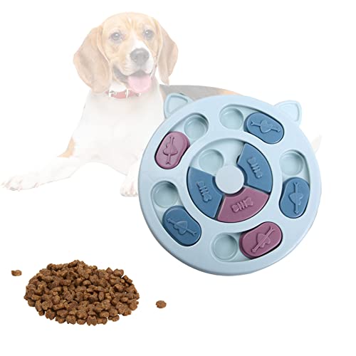 Hundespielzeug, Hundespielzeug Puzzle Feeder, Slow Feeder, Puzzle Feeder für Hunde Nass- und Trockenfutter, Dog Brain Games Feeder, Improve Iq Puzzle Bowl for Puppy (Blau) von YEKUYEKU
