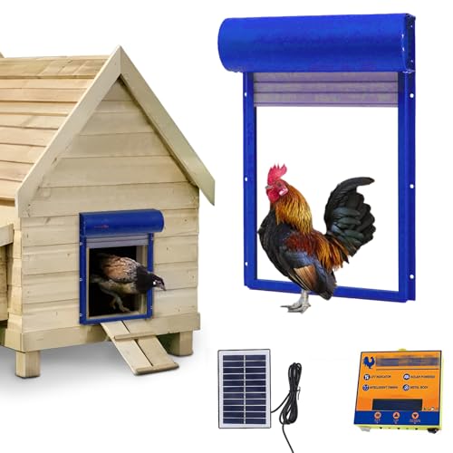 YEKUYEKU Automatische Hühnerstalltür, Automatische Hühnerstalltür mit Zeitsteuerung, manueller Steuerung und Solarsteuerung, Hühnerstalltür, Hühnerstalltüröffner für Bauernhof, Garten, Terrasse (Blue) YEKUYEKU Automatische Hühnerstalltür, Automatische Hühnerstalltür mit Zeitsteuerung, manueller Steuerung und Solarsteuerung, Hühnerstalltür, Hühnerstalltüröffner für Bauernhof, Garten, Terrasse (Blue) von YEKUYEKU