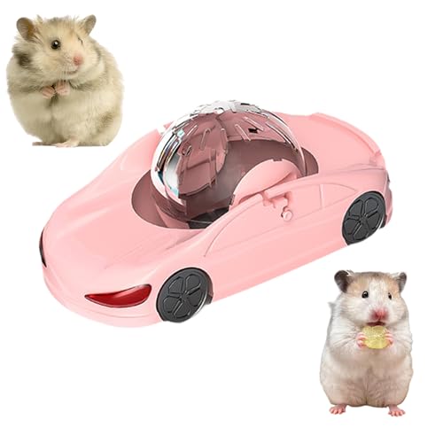 Hamsterball Sportauto - Lustiges Laufrad mit Abnehmbarer Hamsterkugel, 3 Spielmodi, Hamster Spielzeug für Junge Zwerghamster andere kleine Nagetiere, laufrad Hamster zubehör (Rosa) von YELKOEYN