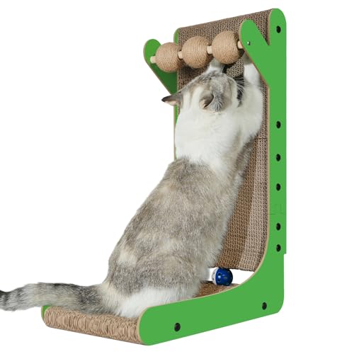 YEMOO Katzenkratzer, 23,6 Zoll Katzenkratzbaum, L-förmiges vertikales Katzenkratzbrett für Wand und Couchschutz, Karton Katzenkratzer mit Ball Spielzeug für Indoor-Katzen YEMOO Katzenkratzer, 23,6 Zoll Katzenkratzbaum, L-förmiges vertikales Katzenkratzbrett für Wand und Couchschutz, Karton Katzenkratzer mit Ball Spielzeug für Indoor-Katzen von YEMOO