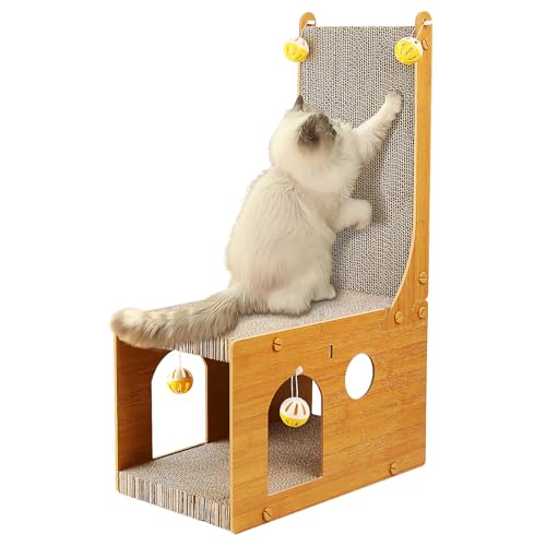 YEMOO ​Katzenkratzer, Katzenkratzbrett, L-förmiger vertikaler Katzenkratzer für Wand und Couchschutz, Katzenkratzbrett mit 4 Katzenballspielzeug für Indoor-Katzen, Geschenk für Katzenliebhaber von YEMOO