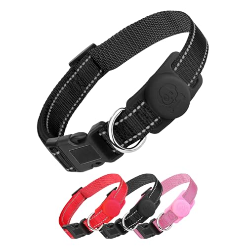 YENTEN Nylon-Hundehalsband mit AirTag-Halterung für kleine und mittelgroße Hunde, reflektierend, wasserdicht und Sicherheitsverschluss, unterstützt das Binden von Zugseil, verstellbar für alle Rassen YENTEN Nylon-Hundehalsband mit AirTag-Halterung für kleine und mittelgroße Hunde, reflektierend, wasserdicht und Sicherheitsverschluss, unterstützt das Binden von Zugseil, verstellbar für alle Rassen von YENTEN