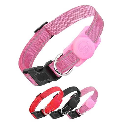 YENTEN Nylon-Hundehalsband mit AirTag-Halterung für kleine und mittelgroße Hunde, reflektierend, wasserdicht und Sicherheitsverschluss, unterstützt das Binden von Zugseil, verstellbar für alle Rassen YENTEN Nylon-Hundehalsband mit AirTag-Halterung für kleine und mittelgroße Hunde, reflektierend, wasserdicht und Sicherheitsverschluss, unterstützt das Binden von Zugseil, verstellbar für alle Rassen von YENTEN