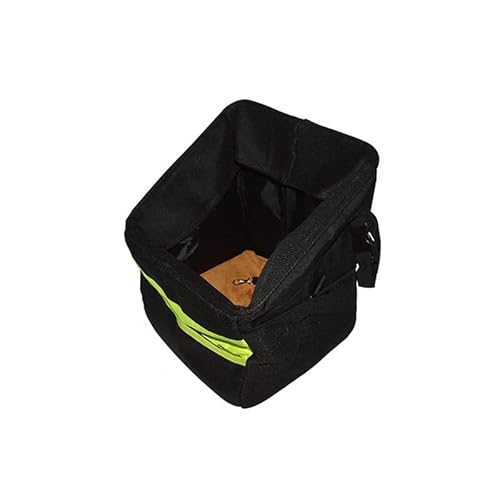 Haustier-Fahrradkorb, abnehmbare Vordertasche, schwarz mit grünem Rand von YEOSEA
