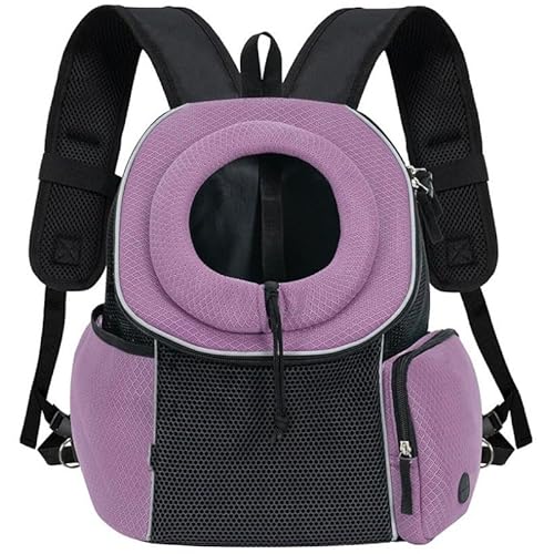 Haustier-Tragerucksack mit Head-Out-Design, Netz-Belüftung, Violett und Schwarz von YEOSEA