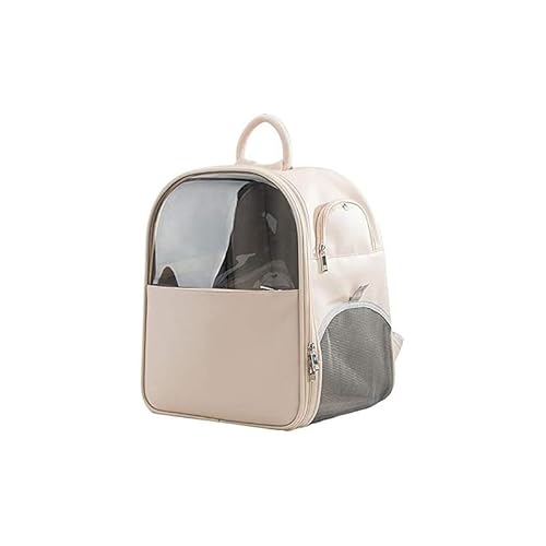 Haustier-Tragerucksack mit transparentem Fenster, faltbare Reisetasche, Netzbelüftung, Beige von YEOSEA