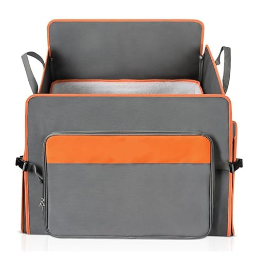 Tragbares Haustierbett, faltbare Reise-Hundebox, Grau und Orange von YEOSEA