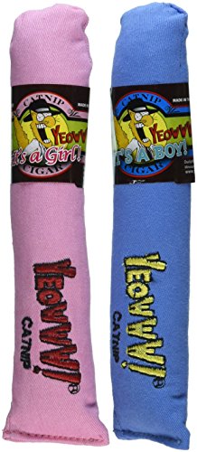 ROSEWOOD yeoww Zigarren mit Birke Holz Box Katzenminze Spielzeug, Pink/Blau, 24 von ROSEWOOD