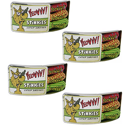 Yeowww! 100% Bio DuckyWorld Katzenminze Blatt & Blüte Katzenspielzeug SARDINENBÜCHSE 4 Pack von YEOWWW