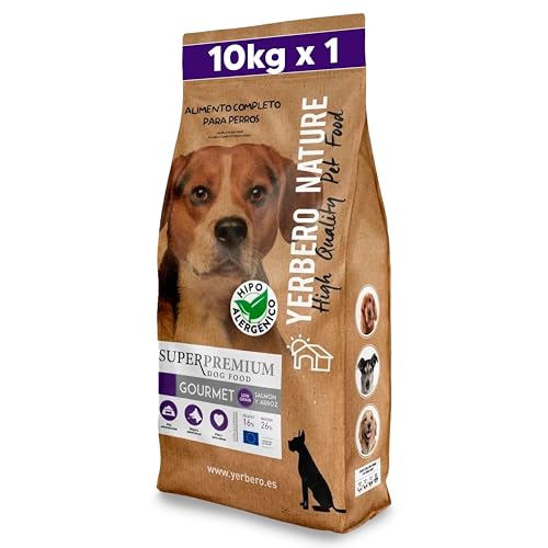 YERBERO Nature Gourmet Neue Formel Low Grain Hypoallergenes Futter für mittelgroße und große Hunde, 10 kg von YERBERO