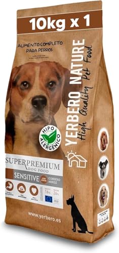 YERBERO Nature Sensitive Hypoallergenes Hundefutter, 10 kg, Futter für Hunde aus Lamm und Reis, Formel Low Grain, empfindliche und glutenfreie Verdauung, mit Omega 3 und Vitaminen von YERBERO