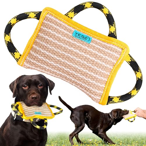 Hundebisskissen 25 x 18 cm mit 3 Nylongriffen, Kauspielzeug für Hunde für Sport und Training, Zerrspielzeug für interaktives Spielen von Yes4Quality Hundebisskissen 25 x 18 cm mit 3 Nylongriffen, Kauspielzeug für Hunde für Sport und Training, Zerrspielzeug für interaktives Spielen von Yes4Quality von YES4QUALITY