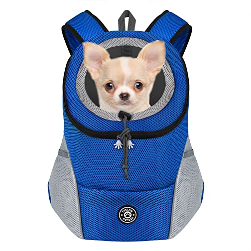 YESLAU Haustier-Hundetragerucksack mit atmungsaktiver Welpen-Hundetragetasche, Vorderpackung, kleine mittelgroße Hunde, Katzen, Kaninchen für Reisen, Wandern, Outdoor von YESLAU