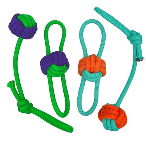 YESWOOD! Tug of War Hundespielzeug für kleine Rassen, robuster Hundeball mit Seil für aggreessives Schauen, 4er-Pack, Seil mit Ball für kleine und mittelgroße Rassen, 0 - 36 kg, interaktives Spielzeug YESWOOD! Tug of War Hundespielzeug für kleine Rassen, robuster Hundeball mit Seil für aggreessives Schauen, 4er-Pack, Seil mit Ball für kleine und mittelgroße Rassen, 0 - 36 kg, interaktives Spielzeug von YESWOOD!
