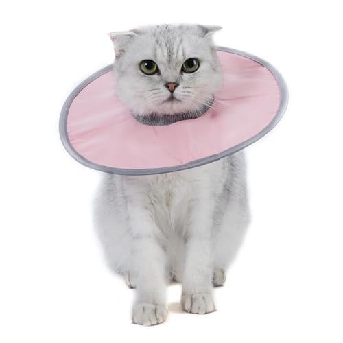 Haustier-Katzen-Schutzhalsband, Halskrause zur Genesung von Bissen, Lecken, wiederverwendbar, für Katzen und Hunde, medizinischer Kreis für Haustierbedarf (Rosa, M) von YETONADO