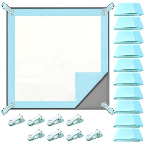 19pcs Puppy Pee Pad Tray Halter Set für Hunde, rutschfeste Silikon Hund Pee Pad Halter für 10 X 10cm Training Pads, Easy Cleaning Pee Pad Tray mit 8-Halter Klemmen und 10pcs Welpen Töpfchen Pad 19pcs Puppy Pee Pad Tray Halter Set für Hunde, rutschfeste Silikon Hund Pee Pad Halter für 10 X 10cm Training Pads, Easy Cleaning Pee Pad Tray mit 8-Halter Klemmen und 10pcs Welpen Töpfchen Pad von YEXEXINM