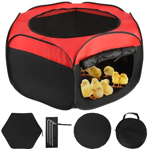 Brutbox für Küken, 114,4 x 50,8 cm, Kükenbrutkästen, Laufstall/Zelt mit Tür für Küken, Pop-Up-Broder-Box, Starter-Butkasten mit Aufbewahrungstasche, Abdeckung oben, feste Heringe, wasserdichte Matte von YEXEXINM