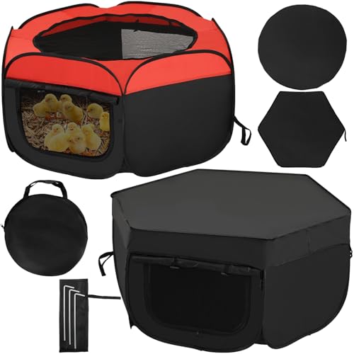 Brutkasten für Küken mit Doppeltür, 114,4 x 50,8 cm, Kükenbrutkasten mit Abdeckung, Hühnerbruter, Laufstall, Brutkästen, Starter-Set mit Aufbewahrungstasche, obere Abdeckung, feste Heringe von YEXEXINM