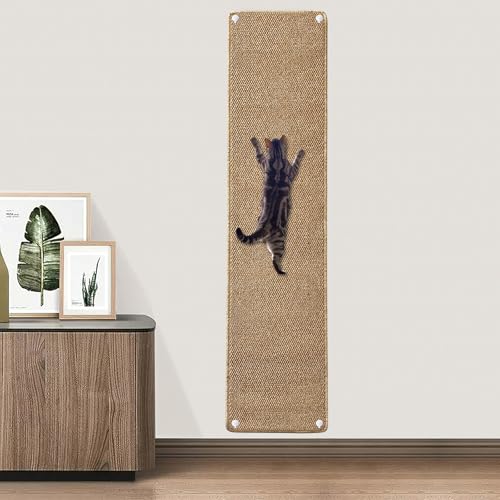 YEXEXINM 180,1 x 40,1 cm verdickter, extra großer Katzen-Wand-Kletterteppich, Katzenkletterwand mit 10 festen Nägeln für Indoor-Katzenübungen, Wandkratzer, Wandkletter-Katzenteppich (Kamel) von YEXEXINM