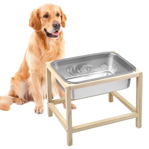 YEXEXINM Erhöhter Wassernapf für Hunde, 2 Gallonen, erhöhter Futternapf für Hunde, langlebig, erhöhter Futternapf aus Edelstahl mit Ständer für große Hunderassen, drinnen und draußen, reduziert die YEXEXINM Erhöhter Wassernapf für Hunde, 2 Gallonen, erhöhter Futternapf für Hunde, langlebig, erhöhter Futternapf aus Edelstahl mit Ständer für große Hunderassen, drinnen und draußen, reduziert die von YEXEXINM