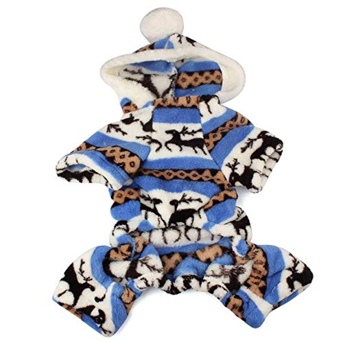 YEZINB 1 STÜCK Haustier Hund Warme Kleidung Welpen Overall Hoodie Mantel Doggy Bekleidung, Blau, M von YEZINB