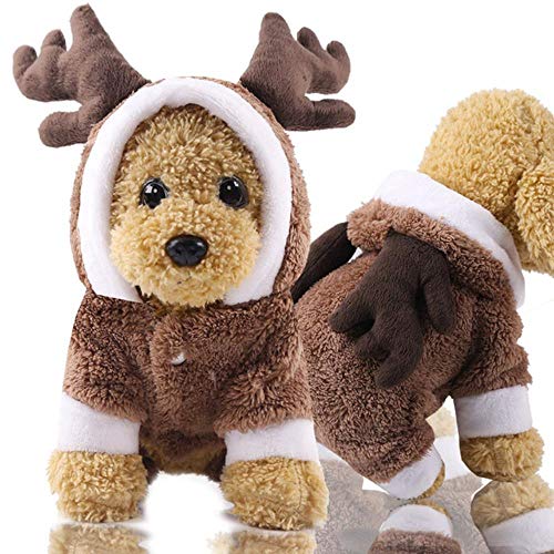 YEZINB Haustier Hund Kleidung Weihnachten Hoodie Kostüm verdicken warme Cartoon Kleidung kleine Hundebekleidung niedliche Ropa para Perro, 1, M von YEZINB