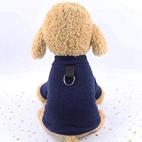 YEZINB Hundemäntel Jacke Mit Kragen Loch Haustierkleidung Winter Haustier Hündchen Kleidung Kleine Mittlere Hunde Outfits Bekleidung, Blau, XS von YEZINB