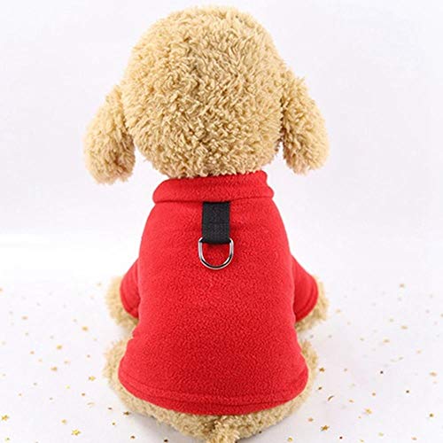 YEZINB Hundemäntel Jacke Mit Kragen Loch Haustierkleidung Winter Haustier Hündchen Kleidung Kleine Mittlere Hunde Outfits Bekleidung, Rot, M von YEZINB