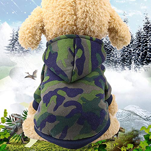 YEZINB Winter warme Hundekleidung verdicken Haustier Hund Jacke Mantel Welpe schöne Kleidung Hoodies für kleine mittlere Hunde Outfit, 10, XS von YEZINB