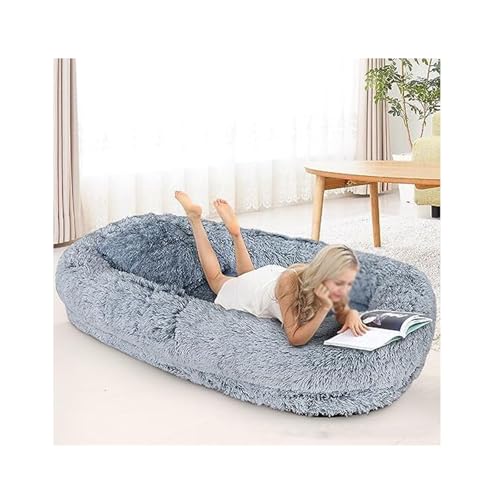 YFAURNDE Riesiges Human Dog Bed for Menschen,Hundebett for Menschen Hunde,Perfekt for Menschen, Haustiere und zum Schlafen, Wird mit Einer Decke geliefert(Gray,165 * 100 * 25cm) von YFAURNDE