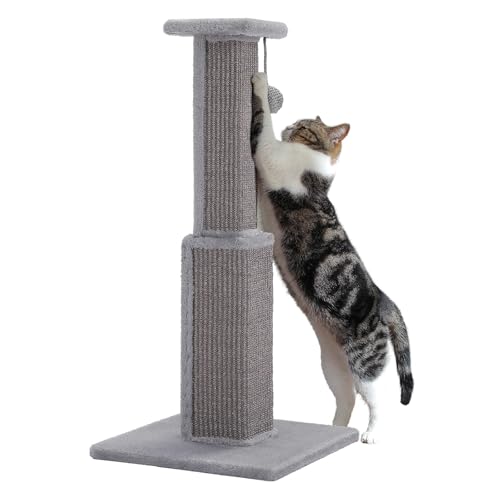 Cats Ultimate Kratzbaum, Natürlicher, Langlebiger Sisal-Kratzbaum for Kätzchen, Katzen, Klettergerüst, Turmpfosten(Gray) von YFDGD