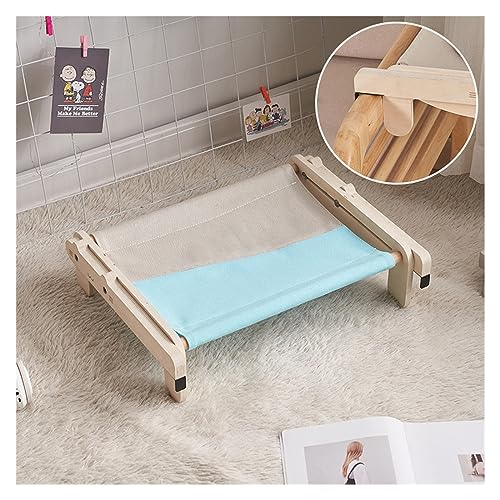 Katze Hängematte Fenster 2 In 1 Hängendes Katzenbett Haustier Katzenhängematte Holz Katzenbett Haus Kätzchen Klettergerüst Sonniger Fenstersitz Nest Haustierzubehör(Gray Blue) von YFDGD