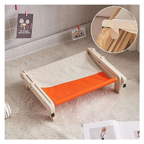 Katze Hängematte Fenster 2 In 1 Hängendes Katzenbett Haustier Katzenhängematte Holz Katzenbett Haus Kätzchen Klettergerüst Sonniger Fenstersitz Nest Haustierzubehör(Gray Orange) von YFDGD