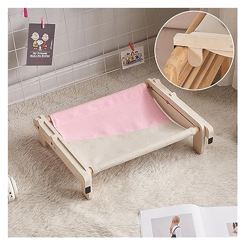 Katze Hängematte Fenster 2 In 1 Hängendes Katzenbett Haustier Katzenhängematte Holz Katzenbett Haus Kätzchen Klettergerüst Sonniger Fenstersitz Nest Haustierzubehör(Gray Pink) von YFDGD
