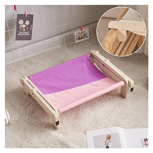 Katze Hängematte Fenster 2 In 1 Hängendes Katzenbett Haustier Katzenhängematte Holz Katzenbett Haus Kätzchen Klettergerüst Sonniger Fenstersitz Nest Haustierzubehör(Pink Purple) von YFDGD