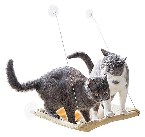 Katze Hängematte Fenster Hängende Katzenhängematte Mit Trochalscheibenlager, 15 Kg for Haustiere, Bequem Und Fenster Mit Mattenablage, Einfache Montage von YFDGD