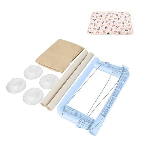 Katze Hängematte Fenster Haustier-Hängematte, Kätzchen-Klettergerüst, Hängendes Katzenbett, Luft-Katzenbett, Haus, Sonnenfenster, Sitz, Belastung 20 Kg, Haustierzubehör(Khaki and Blanket) von YFDGD