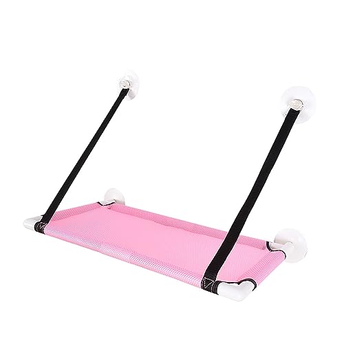Katze Hängematte Fenster Haustier Katze Hängematte Fenster Bett Haustier Sommer Hängematte Hause Wohnzimmer Saugnapf Wand Hängen Katzen Welpen Mesh Atmungsaktive Hängematte Haus(Pink) von YFDGD
