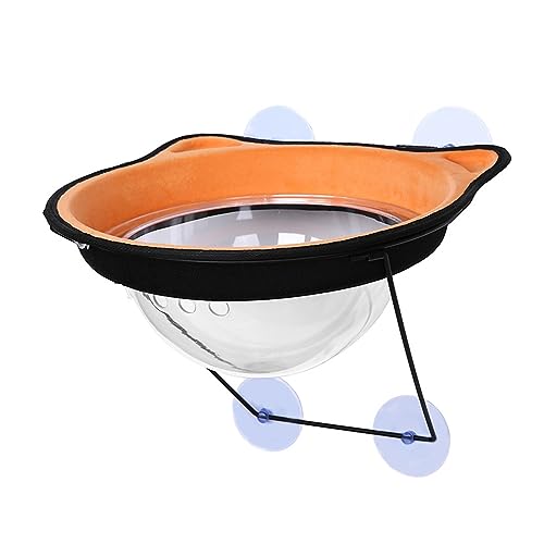 Katze Hängematte Fenster Haustier Katze Hängen Bett Fenster Montiert Hängematte Super Saugnapf Wand Liege Weiche Warme Sitz for Kleine Tiere Klettern Sonnenbaden(Orange) von YFDGD
