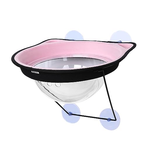 Katze Hängematte Fenster Haustier Katze Hängen Bett Fenster Montiert Hängematte Super Saugnapf Wand Liege Weiche Warme Sitz for Kleine Tiere Klettern Sonnenbaden(Pink) von YFDGD