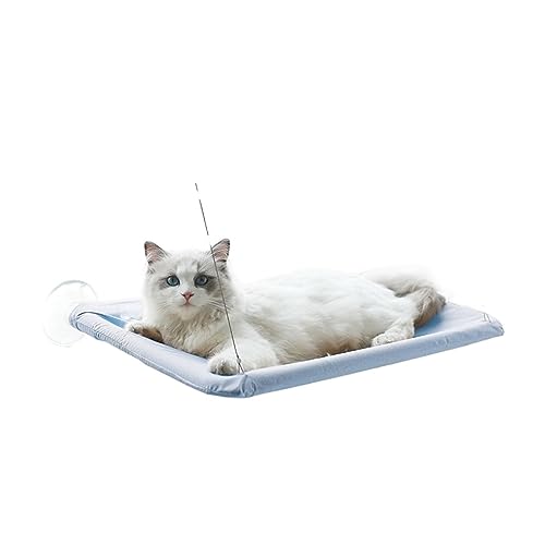 Katze Hängematte Fenster Haustier Katze Matte Fenster Sitz Produkte Bequem Mit Decke for Katzen Hängematte Bett Hängen Hund Matte Bett Tragen 20kg(Blue) von YFDGD