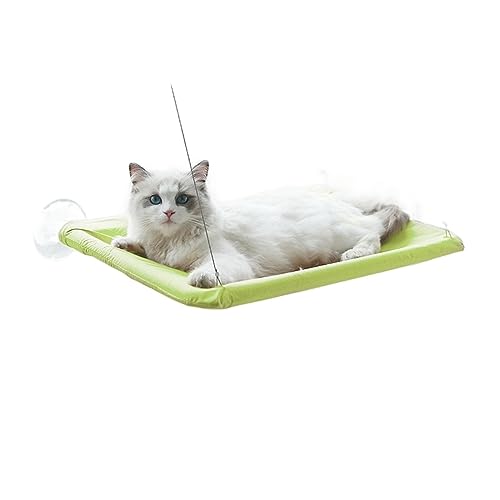 Katze Hängematte Fenster Haustier Katze Matte Fenster Sitz Produkte Bequem Mit Decke for Katzen Hängematte Bett Hängen Hund Matte Bett Tragen 20kg(Grass Green) von YFDGD