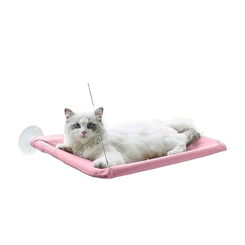 Katze Hängematte Fenster Haustier Katze Matte Fenster Sitz Produkte Bequem Mit Decke for Katzen Hängematte Bett Hängen Hund Matte Bett Tragen 20kg(Pink) von YFDGD