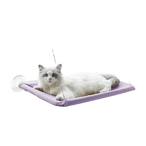 Katze Hängematte Fenster Haustier Katze Matte Fenster Sitz Produkte Bequem Mit Decke for Katzen Hängematte Bett Hängen Hund Matte Bett Tragen 20kg(Purple) von YFDGD